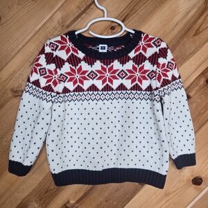 Janie & Jack Fair Isle Knit Winter Holiday‎ Christmas Sweater Size 2T Cotton
